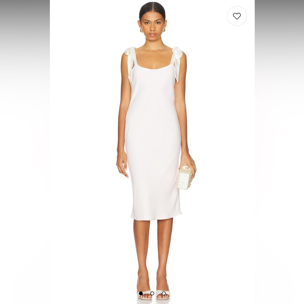 Amanda Uprichard Lusana Dress in Blush Elegant Pink Dress with Bow Straps S